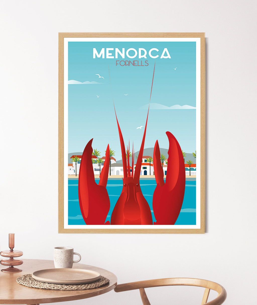 Póster Langosta de Fornells, Menorca