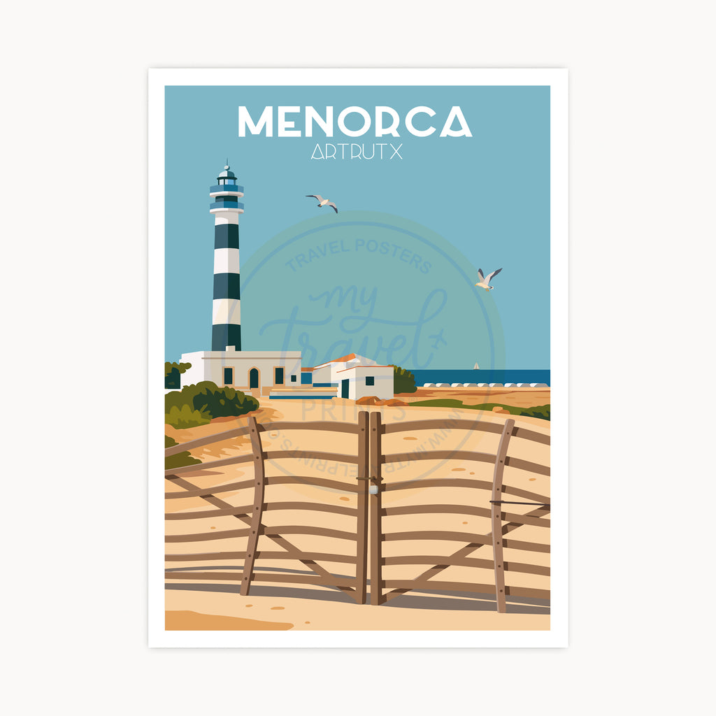 Póster Faro de Artrutx, Menorca