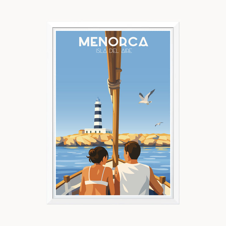 Póster Faro de La Isla del Aire, Menorca