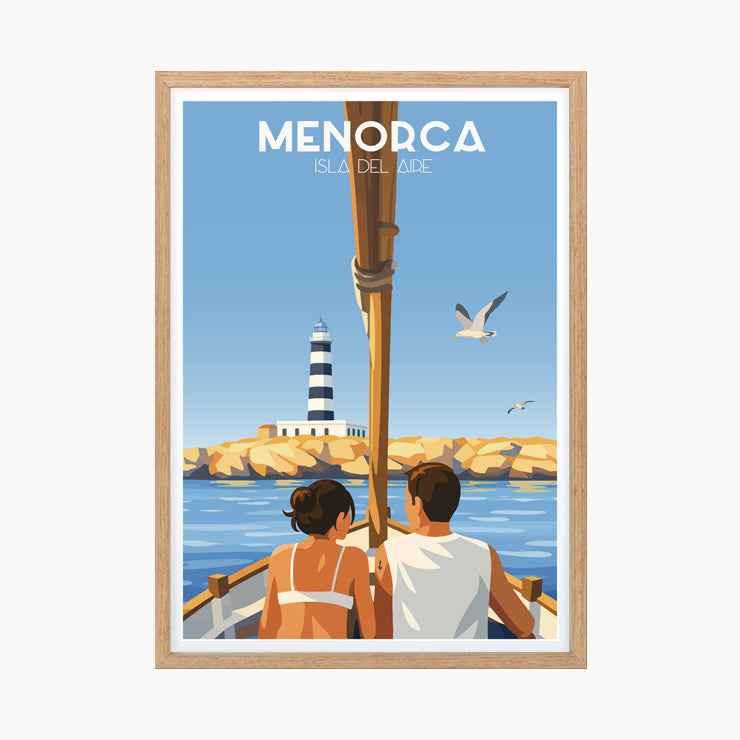 Póster Faro de La Isla del Aire, Menorca