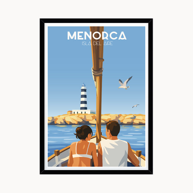 Póster Faro de La Isla del Aire, Menorca