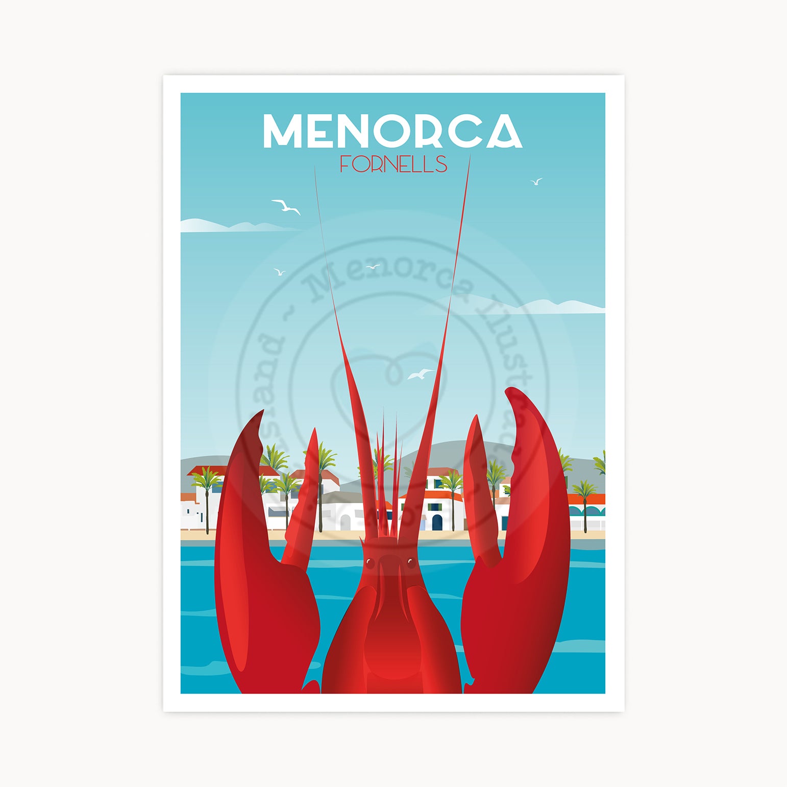 Fornells Lobster Poster, Menorca