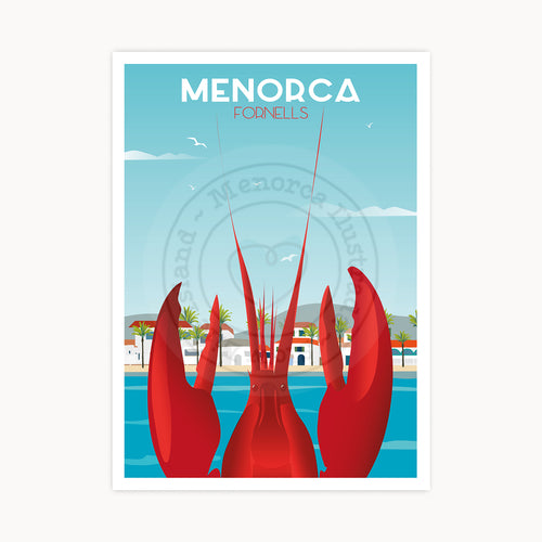 Fornells Lobster Poster, Menorca